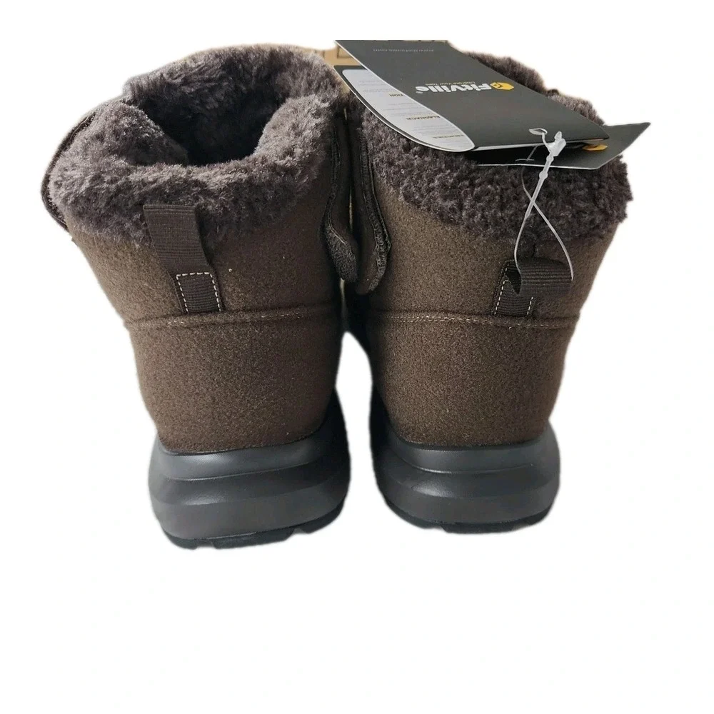 FitVille CozyCore Winter Boots Mens 8.5 WIDE Comfort Tech Orthopedic Support Oak